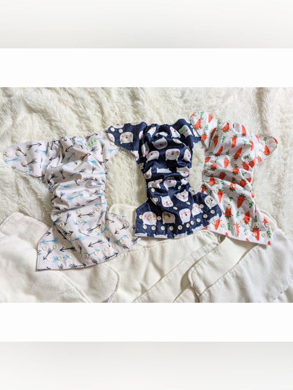 Wegreeco 3 Cloth Resuable Diaper Covers And 9 Baby Goal Diapers Inserts